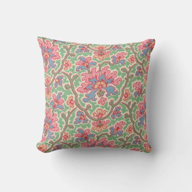 Multicolor Floral Throw Pillow (Front)