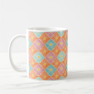 Multicolor Flower Mosaic Retro Coffee Mug