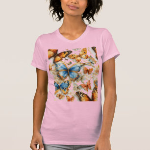 Multicolor flowers n butterlies women's t-shirt