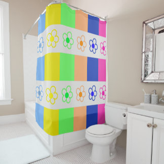 Multicolor Flowers Shower Curtains