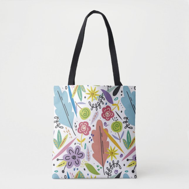 Multicolor Flowers Spring Background Tote Bag (Front)