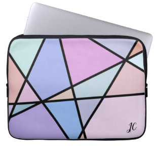 Multicolor Geometric Lines and Shapes Laptop Sleeve