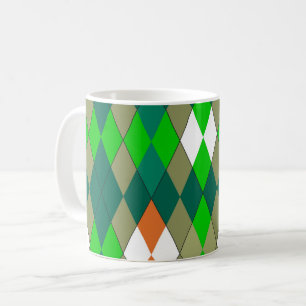 Multicolor geometric pattern rhombuses minimalism coffee mug