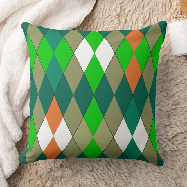Multicolor geometric pattern rhombuses minimalism cushion (Blanket)
