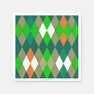 Multicolor geometric pattern rhombuses minimalism napkin