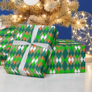 Multicolor geometric pattern rhombuses minimalism wrapping paper