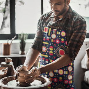 Multicolor Geometric Shapes Apron