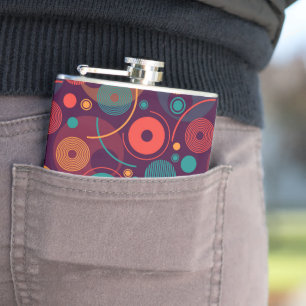 Multicolor Geometric Shapes pattern Hip Flask