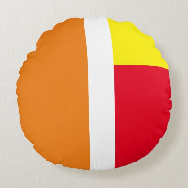 Multicolor geometric shapes pattern round pillow (Front)