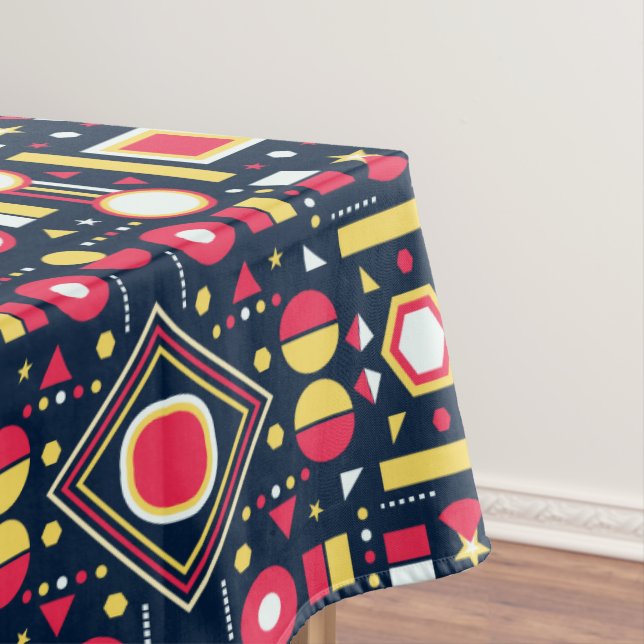 Multicolor Geometric Shapes Pattern Tablecloth (In Situ)