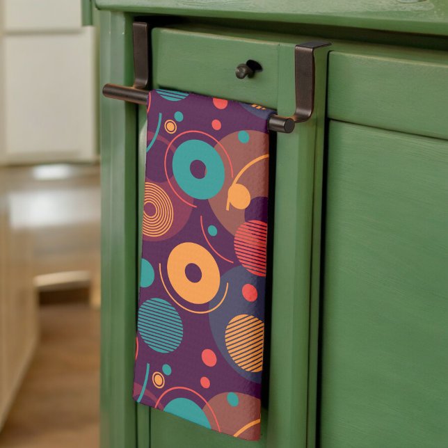 Multicolor Geometric Shapes pattern Tea Towel (Kitchen Towel)