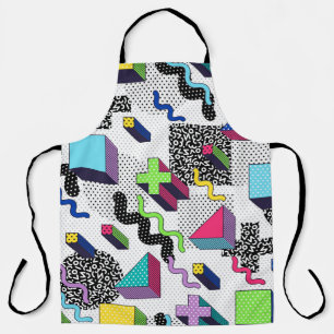 Multicolor geometric shapes, retro pattern. apron