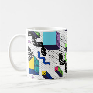 Multicolor geometric shapes, retro pattern. coffee mug