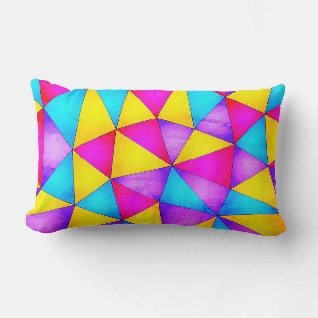 Multicolor Geometrical Shapes Lumbar Pillow (Front)