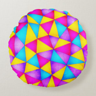 Multicolor Geometrical Shapes Throw Pillow