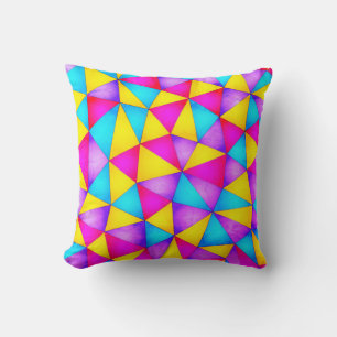 Multicolor Geometrical Shapes Throw Pillow