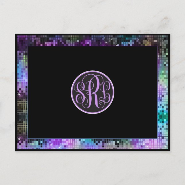 Multicolor Glitter And Sparkles Thank You Card (Front)