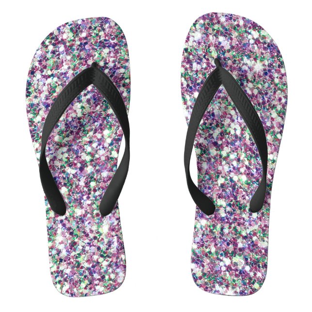 Multicolor Glitter Texture Pattern Jandals (Footbed)