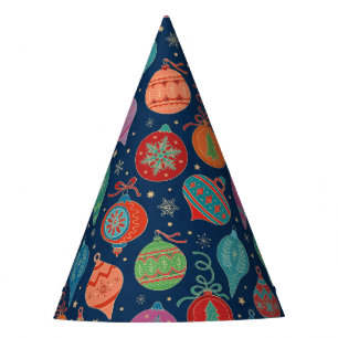 Multicolor Gold Christmas Tree Decoration Pattern Party Hat