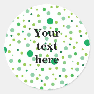 Multicolor green polka dots  classic round sticker