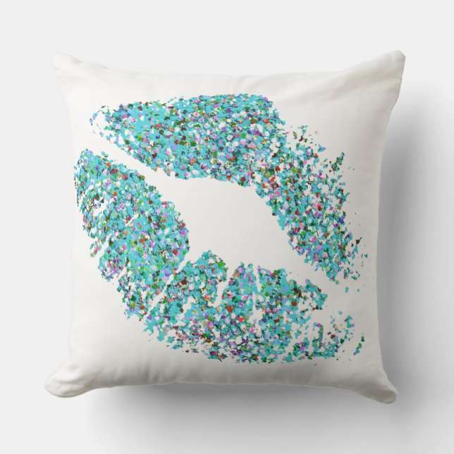 Multicolor Grit Glitter Lips #13 Cushion (Front)