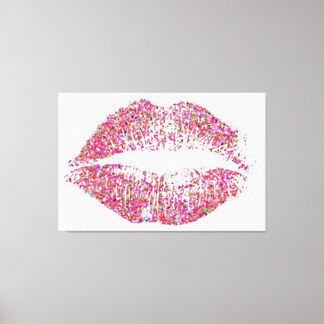 Multicolor Grit Glitter Lips #20 Canvas Print (Front)