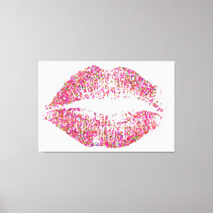 Multicolor Grit Glitter Lips #20 Canvas Print