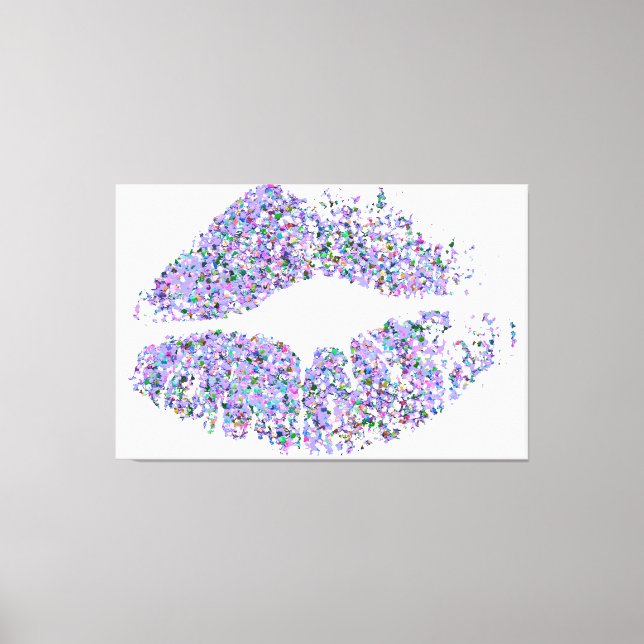 Multicolor Grit Glitter Lips #27 Canvas Print (Front)