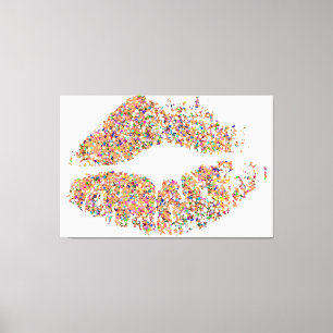 Multicolor Grit Glitter Lips #28 Canvas Print