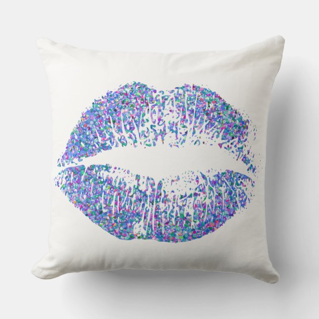 Multicolor Grit Glitter Lips #2 Cushion (Front)