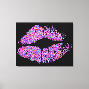 Multicolor Grit Glitter Lips #3 Canvas Print
