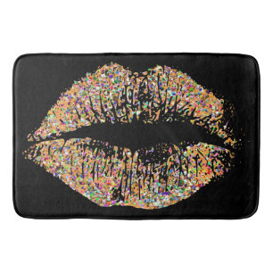 Multicolor Grit Glitter Lips Bath Mat