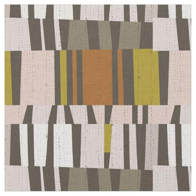 multicolor hand drawn striped chequerboard fabric (Close Up)