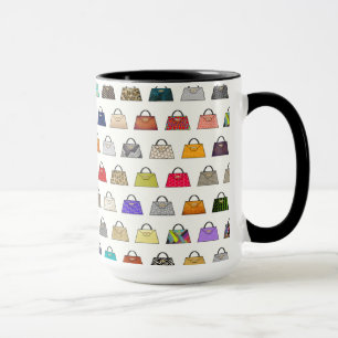 Multicolor Handbag Pattern Coffee Mug