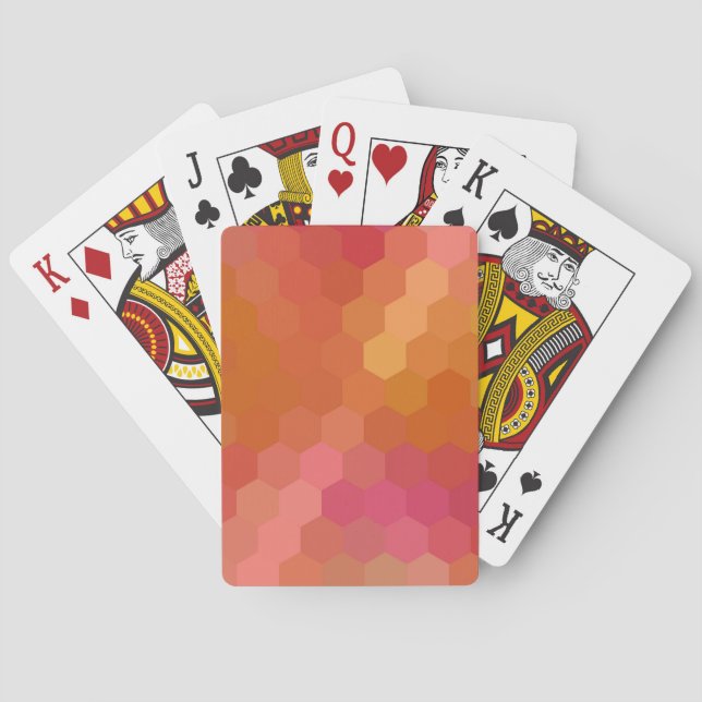Multicolor Hexagonal Seamless Pattern 3 Playing Cards (Back)