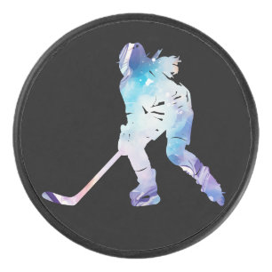 Multicolor hockey player puck