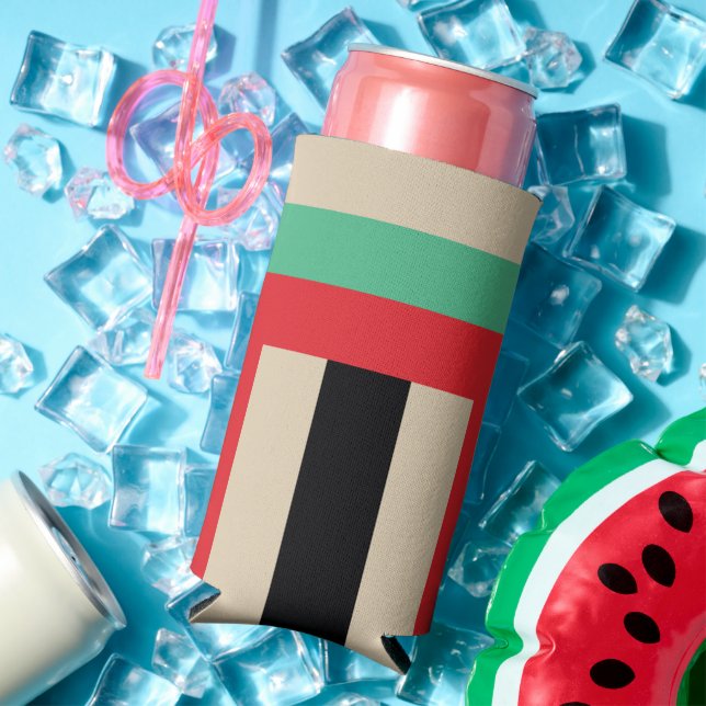 Multicolor Horizontal Vertical Stripes Seltzer Can Cooler (In Situ Summer)