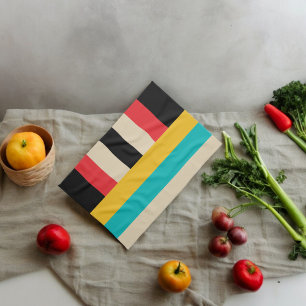 Multicolor Horizontal Vertical Stripes Tea Towel