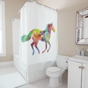 Multicolor Horse Shower Curtain