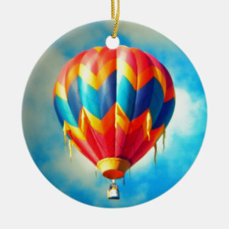 Multicolor Hot Air Balloon Ceramic Tree Decoration