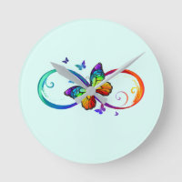 Multicolor Infinity Rainbow Symbol and Butterflies