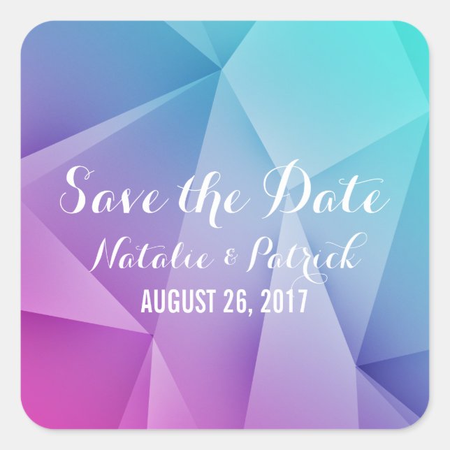 Multicolor Jewel Tones Save the Date Stickers (Front)