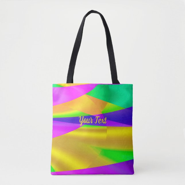 MultiColor Joy Abstract Geometric Design Tote Bag (Front)