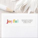 Multicolor "Joyful" Christmas<br><div class="desc">Personalised holiday address labels.</div>