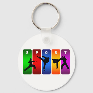 Multicolor Karate Emblem Key Ring