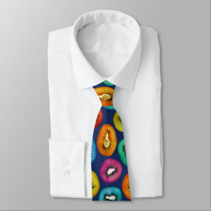 Multicolor Kiwi Pattern Tie