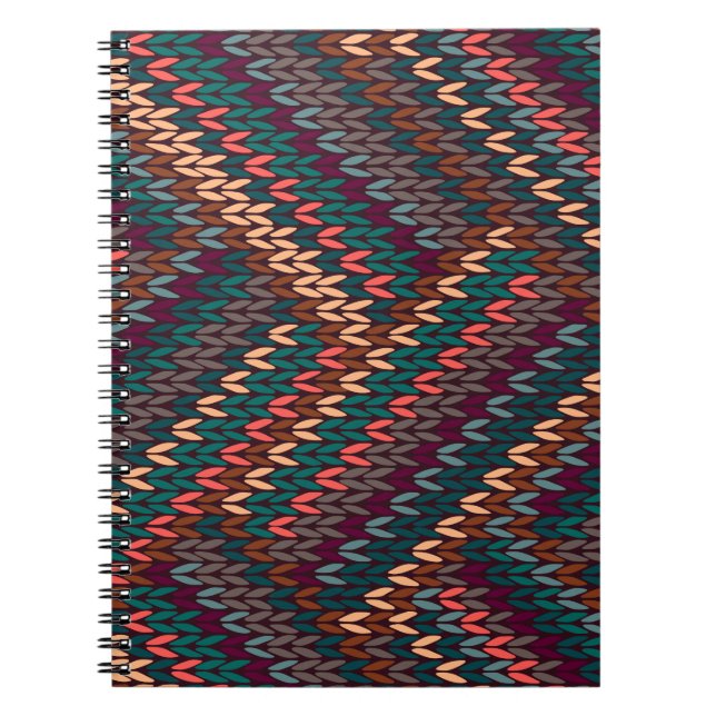  Multicolor Knitted Seamless Pattern        Notebook (Front)