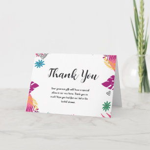 Multicolor Leaves Bridal Shower Thank You Card