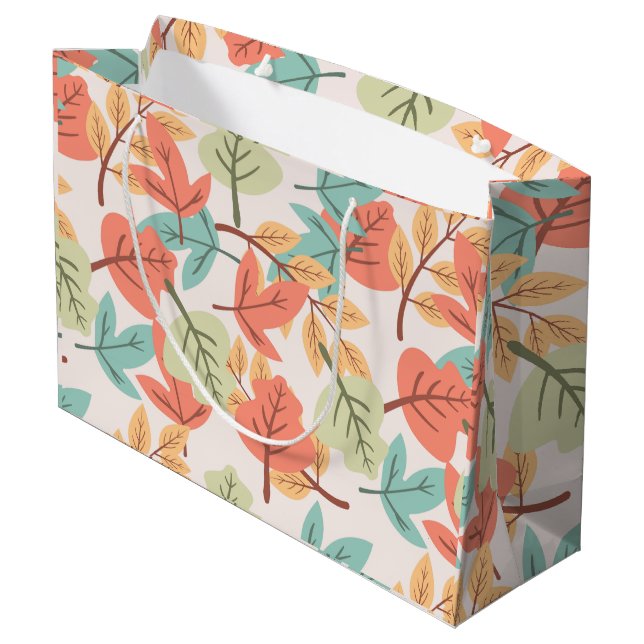 Multicolor Leaves      Large Gift Bag (Back Angled)