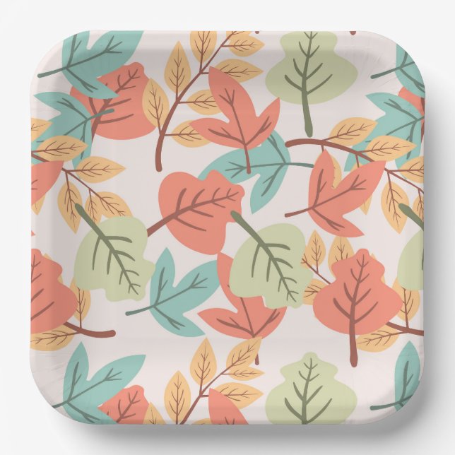Multicolor Leaves       Paper Plate (Front)